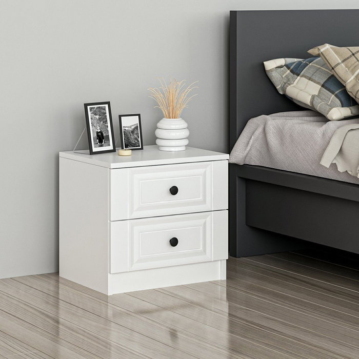 Hanah Home Mesita de Noche Kale - 4923 Blanco